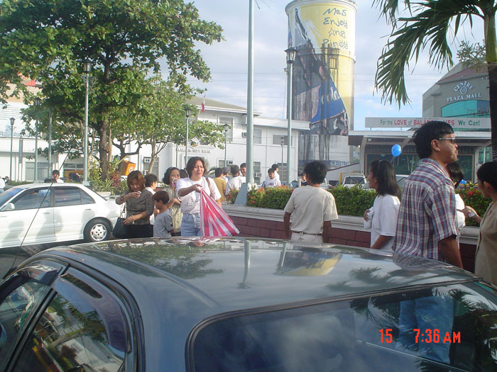 at the City Plaza before the motorcade
